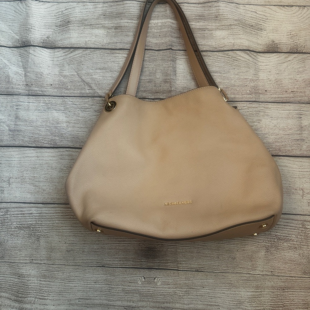 Michael Kors Handbag RAVEN PEBBLE LEATHER TOTE Purse Soft Pink AUTHENTIC